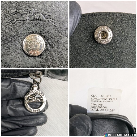 Longchamp Le Pliage Nylon Hobo Black Shoulder Bag Made in France. - Picture 5 of 16